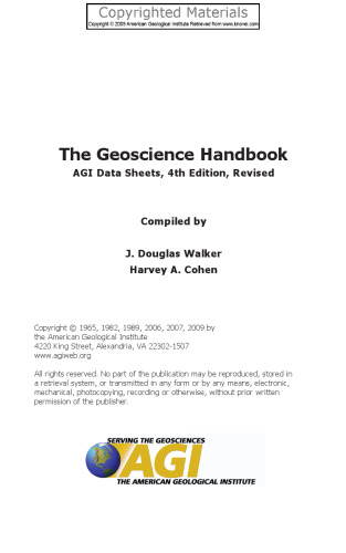 Geoscience Handbook - AGI Data Sheets (4th Edition)