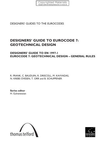 Designers’ Guide to Eurocode 7 - Geotechnical Design EN 1997-1