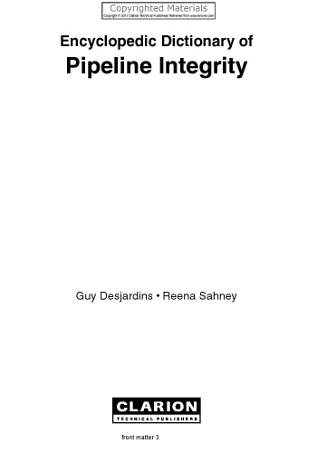 Encyclopedic Dictionary of Pipeline Integrity