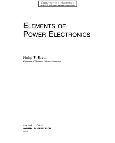 Elements of Power Electronics
