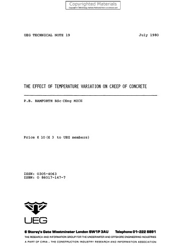 Effect of Temperature Variation on Creep of Concrete