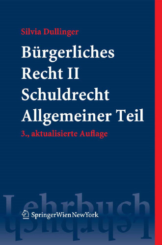 Bürgerliches Recht Band II Schuldrecht Allgemeiner Teil