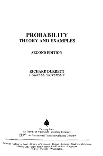 Probability Theory: Theory and Examples (2ed, Duxbury 1996)