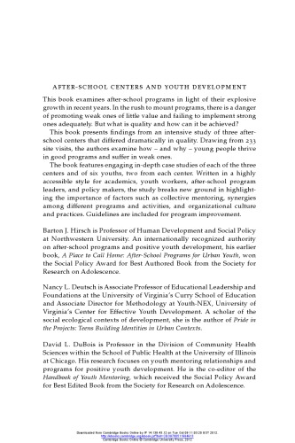 After-school centers and youth development: case studies of success and failure