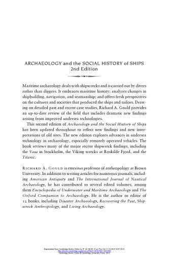 Archaeology and the Social History of Ships