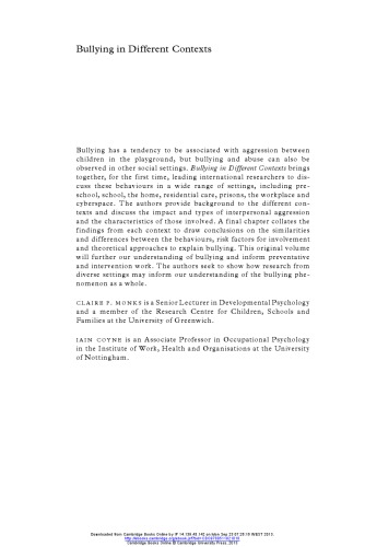 Bullying in Different Contexts