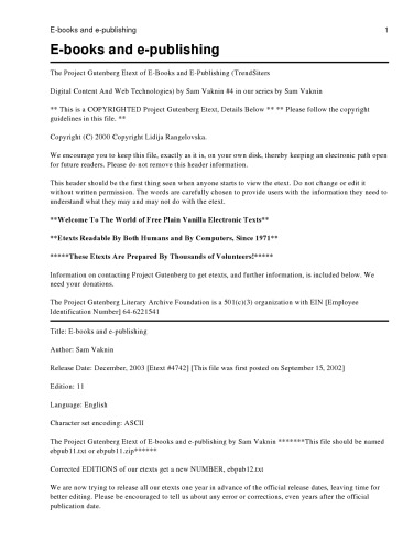 E-books and e-publishing