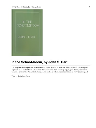 In the School-Room: Chapters in the Philosophy of Education