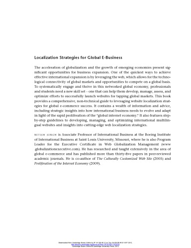 Localization Strategies for Global E-Business Hardcover