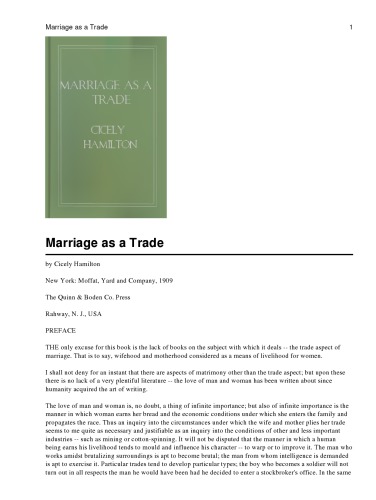 Marriage as a Trade
