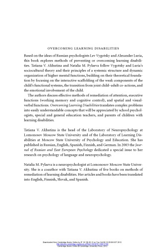 Overcoming learning disabilities: a Vygotskian-Lurian neuropsychological approach