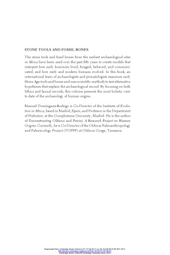 Stone Tools and Fossil Bones Debates in the Archaeology of Human Origins