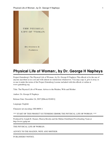 The Physical Life of Woman