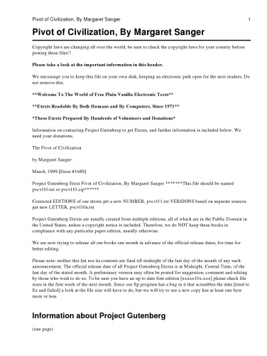 The Pivot of Civilization