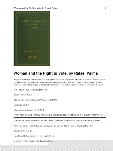 The Woman and the Right to Vote