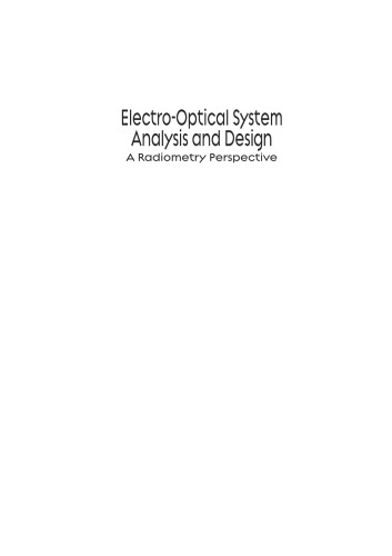 Electro-optical System Analysis and Design: A Radiometry Perspective