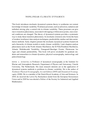 Nonlinear Climate Dynamics