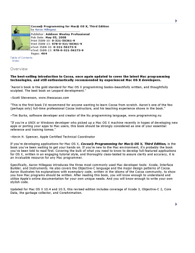 Cocoa programming for Mac OS X