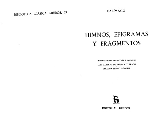 Himnos, epigramas y fragmentos