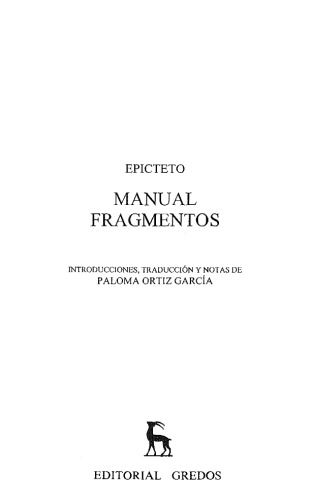 Tabla de Cebes : Disertaciones-fragmentos menores : manual fragmentos