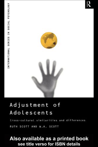 Adjustment of adolescents : cross-cultural similarities and differences