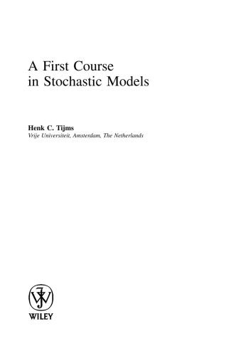 A first course in stochastic models