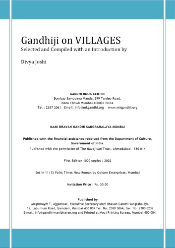 Gandhiji on rural reconstruction
