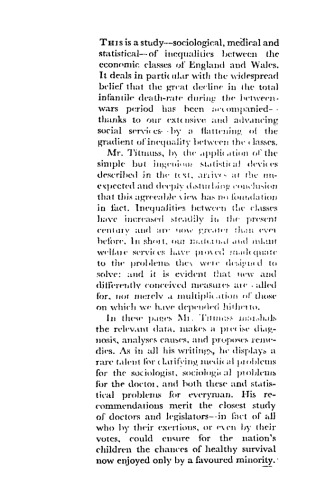 Birth, poverty and wealth; a study of infant mortality