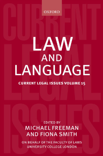 Law and Language: Current Legal Issues Volume 15