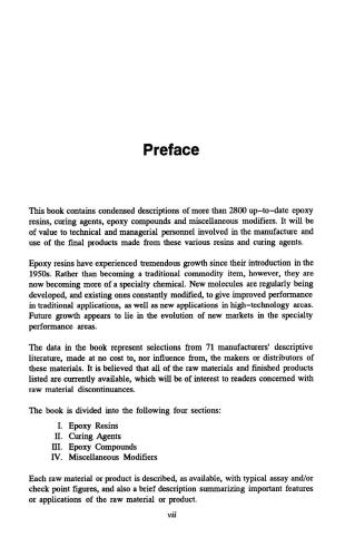 Epoxy resins, curing agents, compounds, and modifiers : an industrial guide