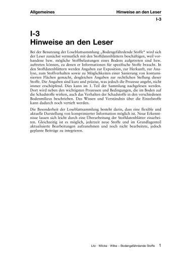 Bodengefährdende Stoffe Bewertung, Stoffdaten, Ökotoxikologie, Sanierung