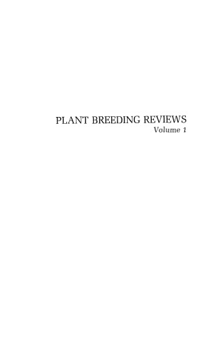 Plant Breeding Reviews, Volume 1