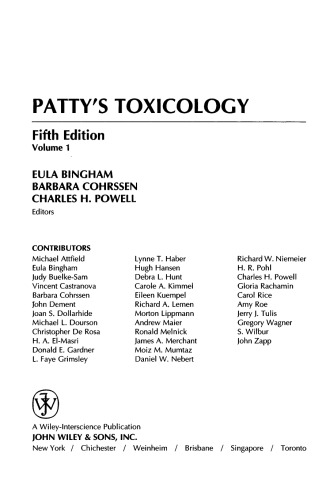 Patty's Toxicology