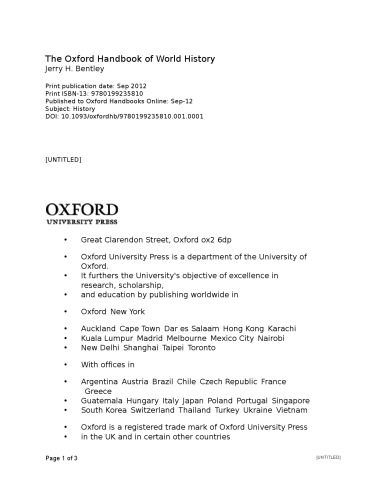 The Oxford Handbook of World History
