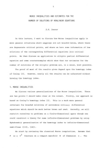 Miniconference on nonlinear analysis, Canberra, July 5-7, 1984