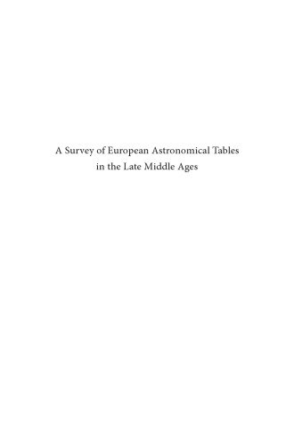 Survey of European Astronomical Tables in the Late Middle Ages