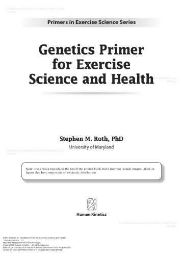Genetics primer for exercise science and health