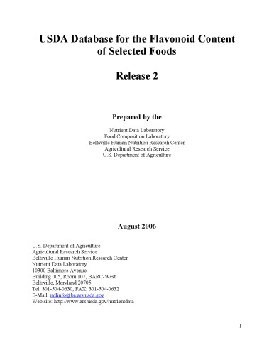 USDA database for the flavonoid content of selected foods