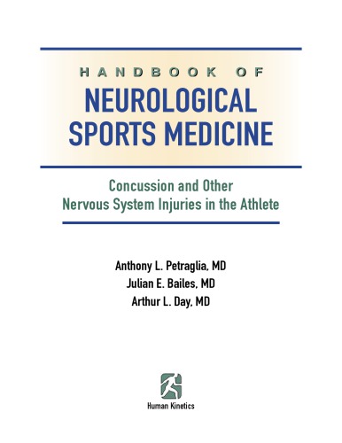Handbook of neurological sports medicine