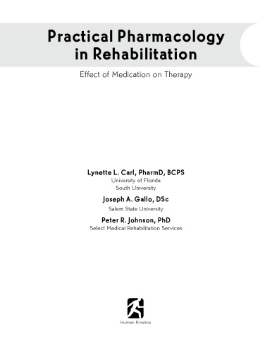 Practical pharmacology in rehabilitation : effect of medication on therapy