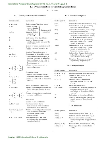 International tables for crystallography