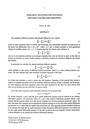 Mini-conference on Free and Moving Boundary and Diffusion Problems, Canberra, June 14-16, 1990