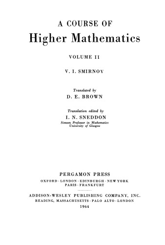 A Course of Higher Mathematics. Volume II