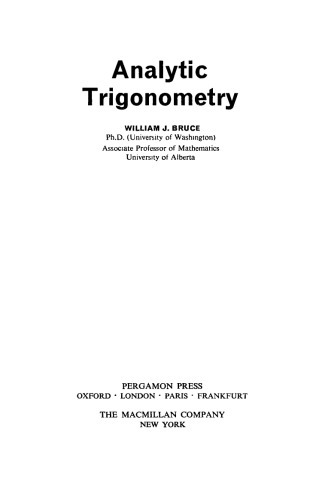 Analytic Trigonometry