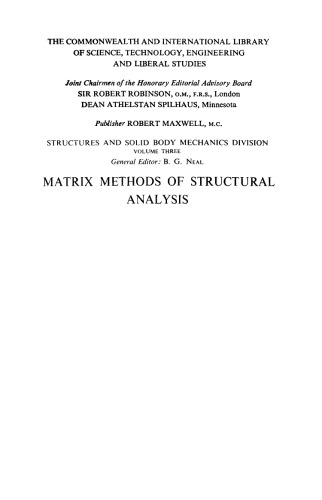 Matrix Methods of Structural Analysis