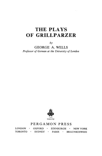 The Plays of Grillparzer