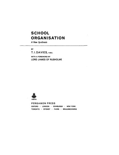 School Organisation. A New Synthesis