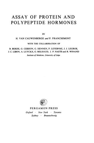 Assay of Protein and Polypeptide Hormones