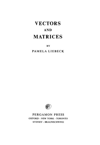 Vectors and Matrices