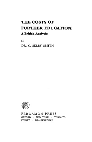 The Costs of Further Education. A British Analysis